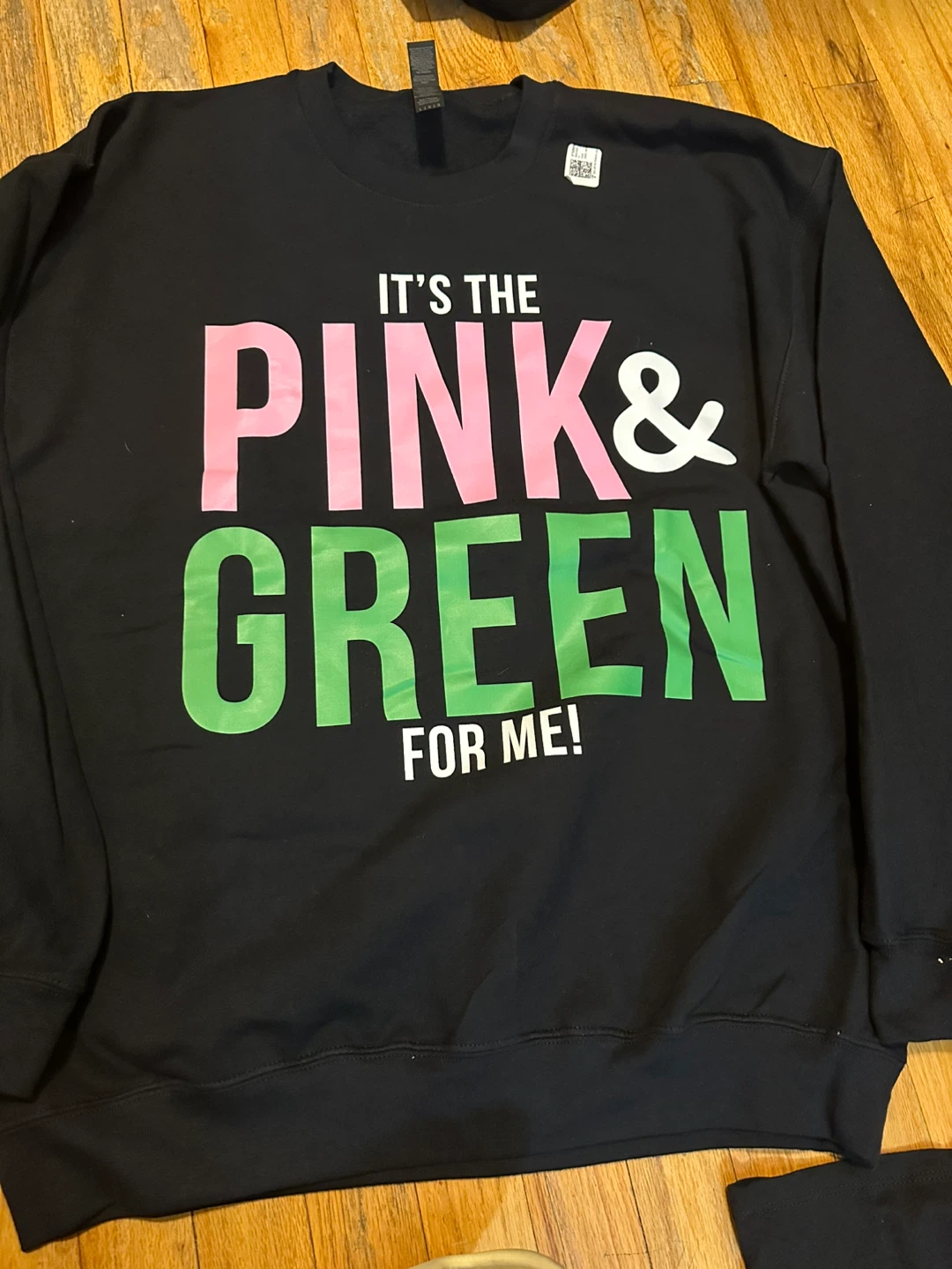 Pink & Green Black Sweatshirt - photo 2