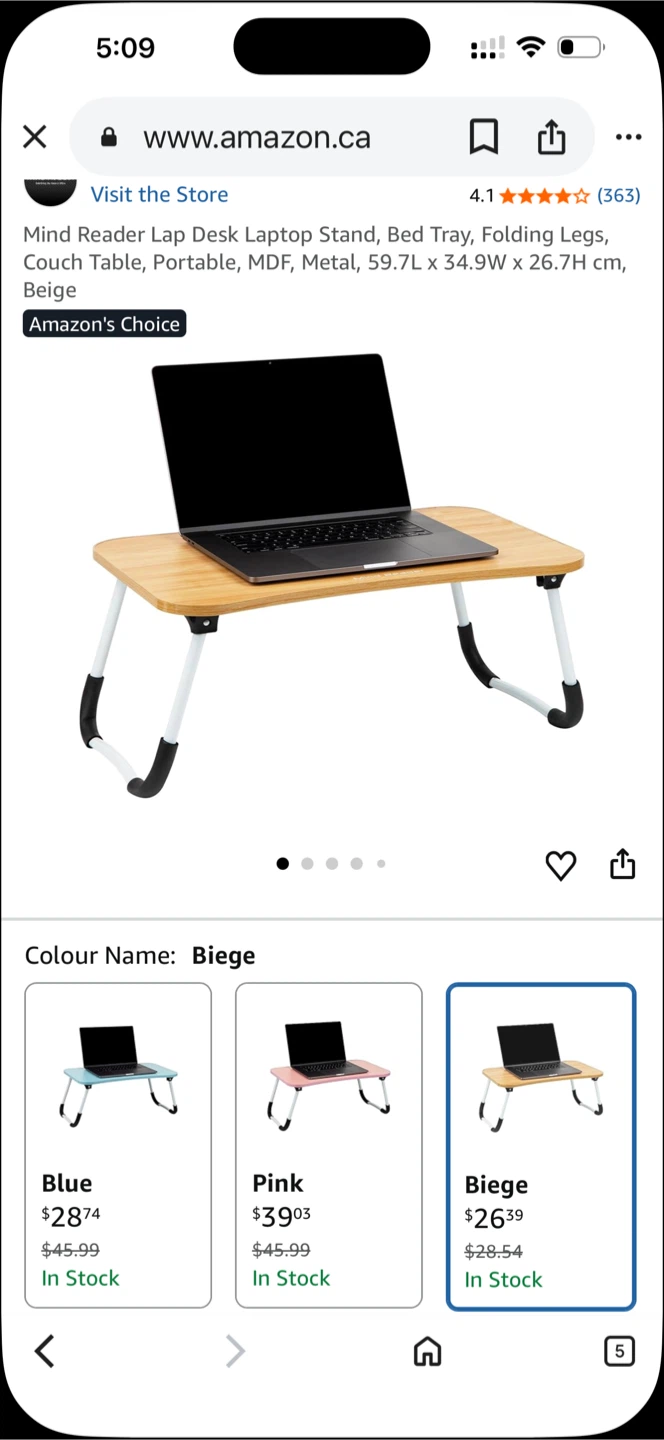 Hossejoy Laptop Bed Table - Portable Desk