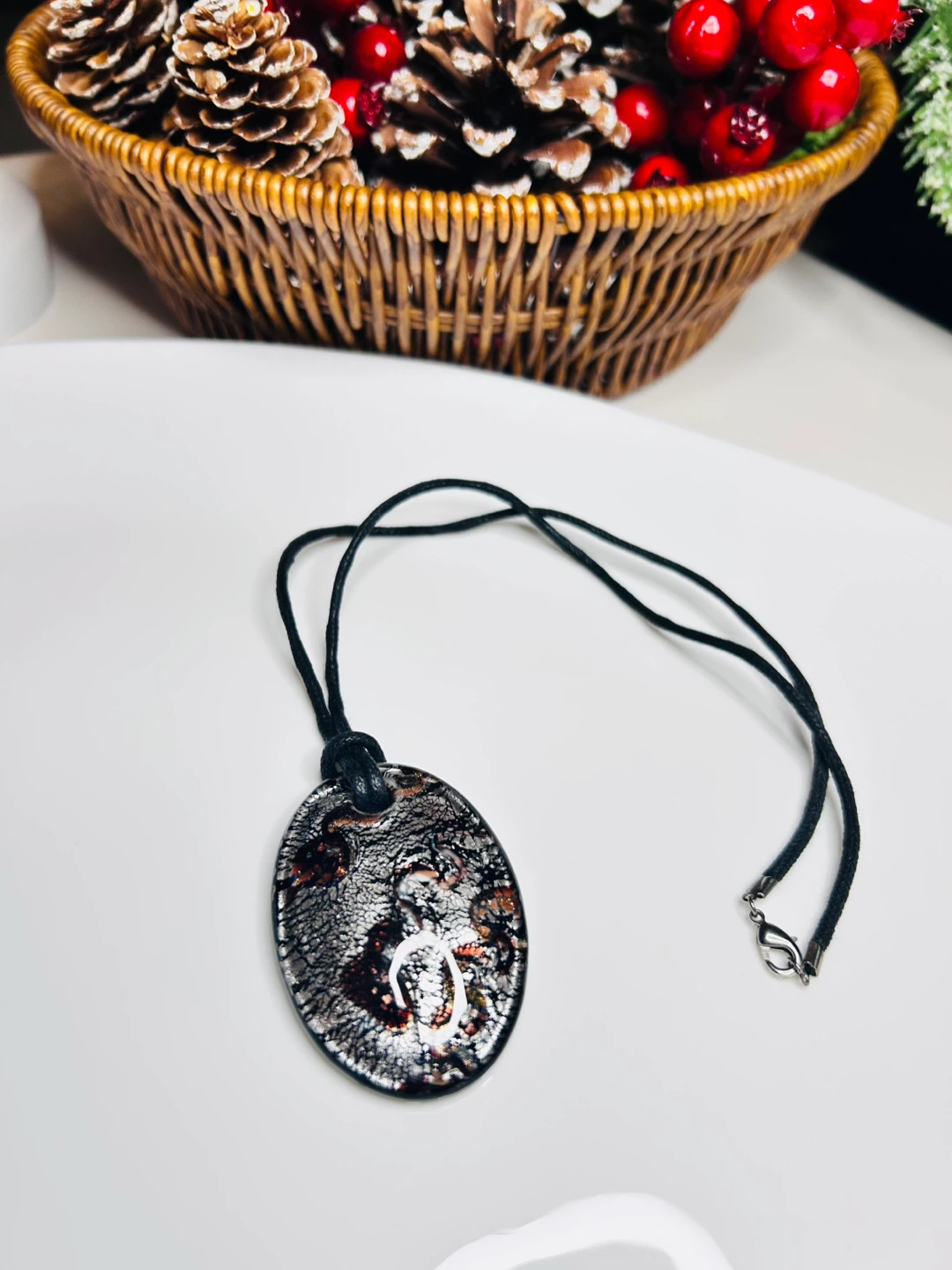 Oval Murano Glass Pendant Necklace - photo 3