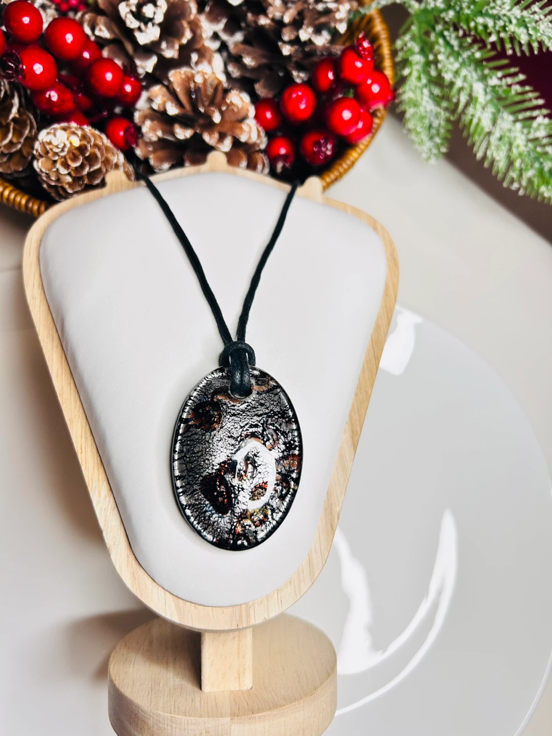 Oval Murano Glass Pendant Necklace - photo 4