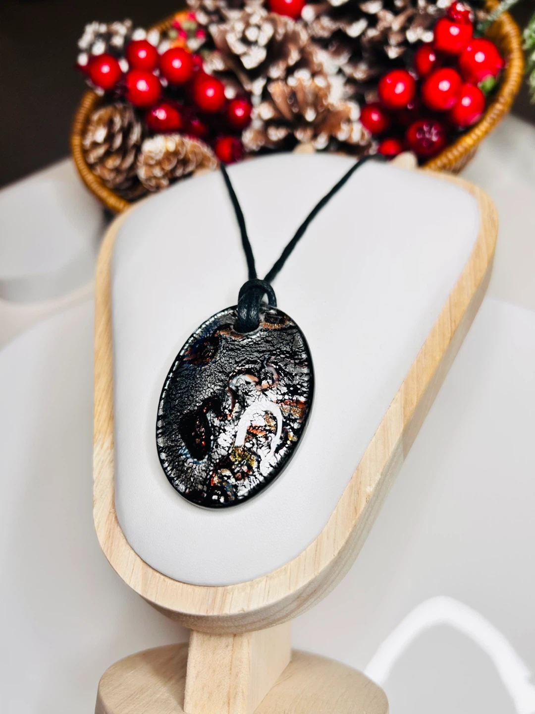 Oval Murano Glass Pendant Necklace - photo 2