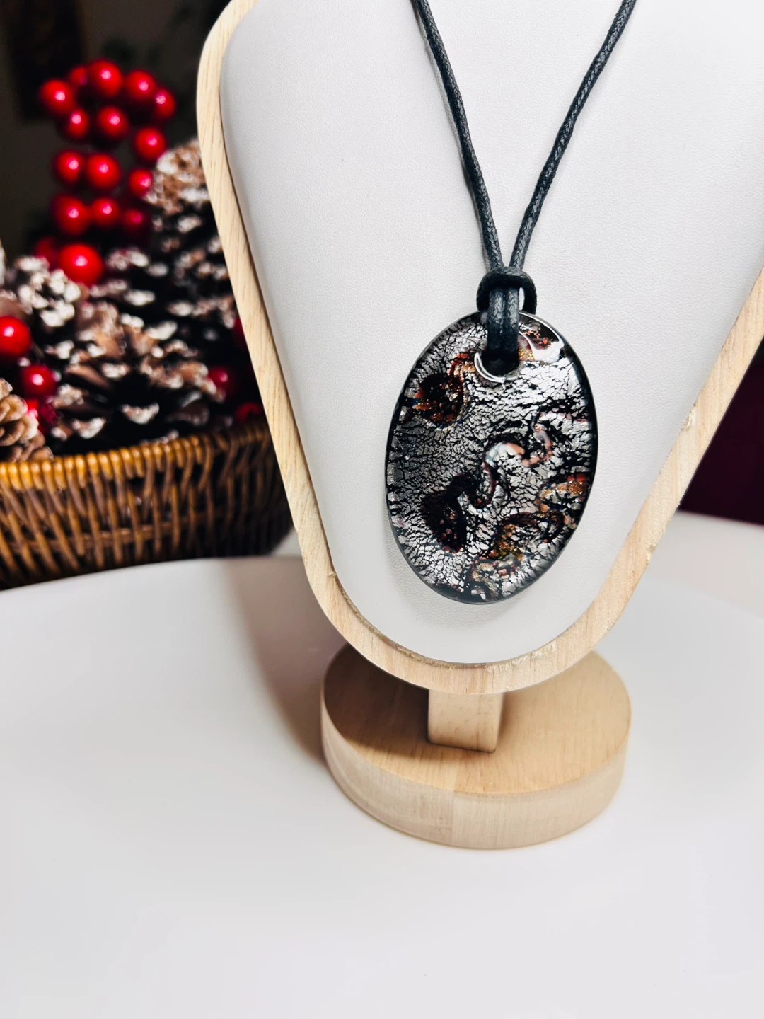 Oval Murano Glass Pendant Necklace - photo 5