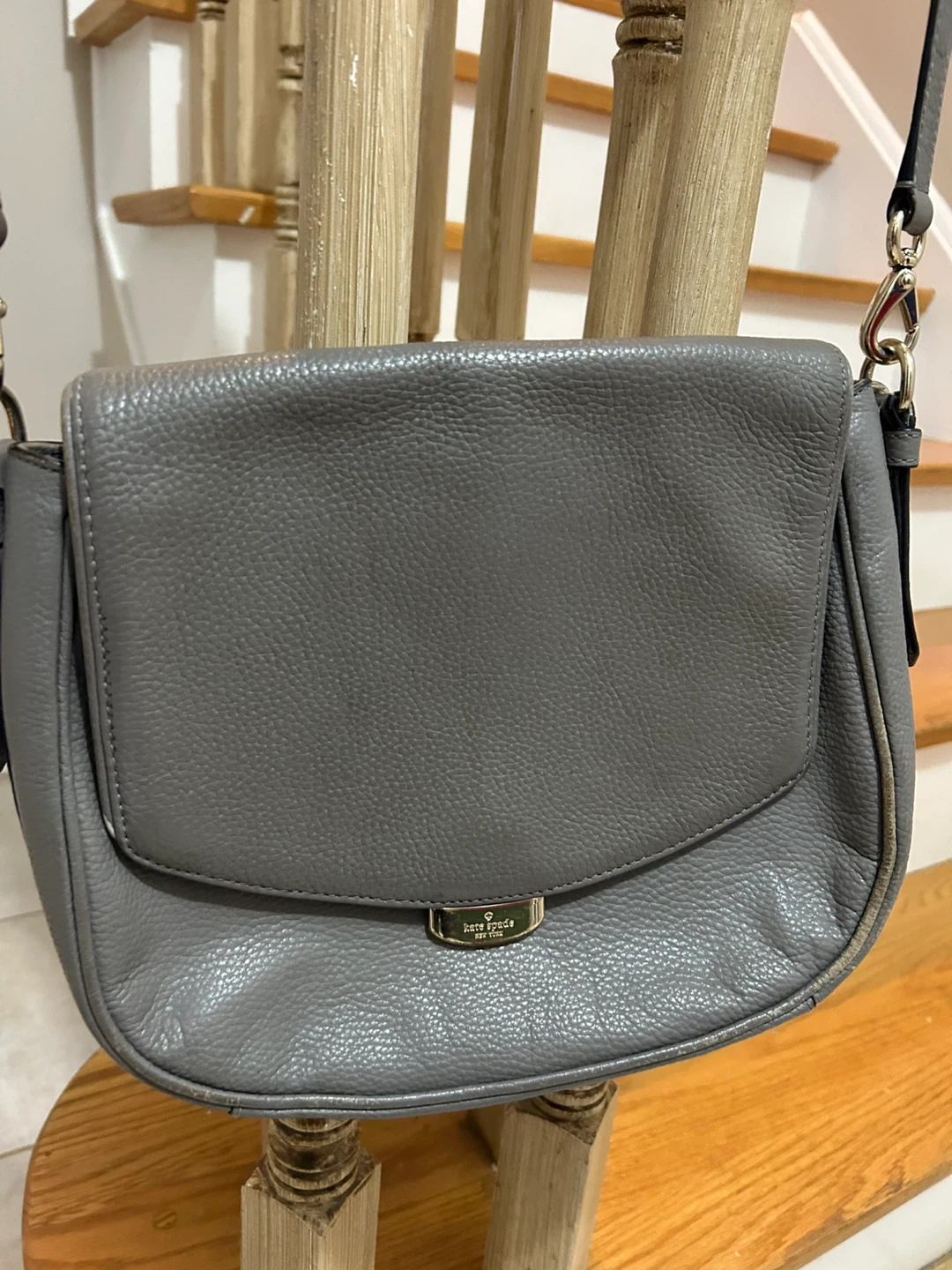 Kate Spade Grey Leather Shoulder Bag