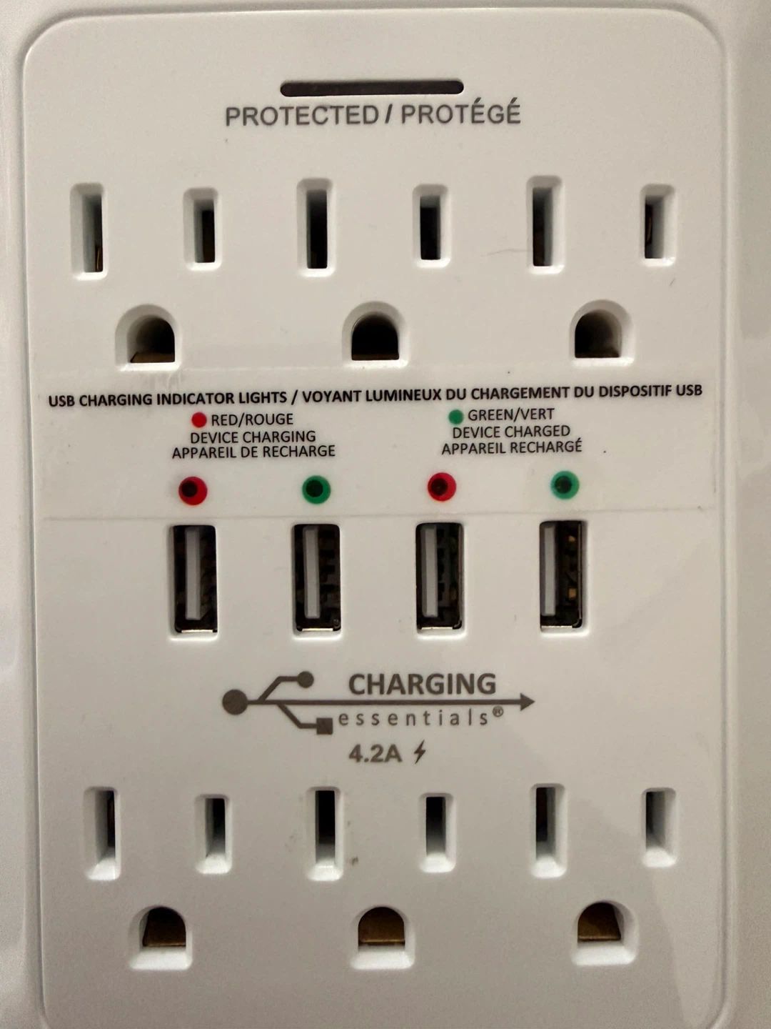 Surge Protector Wall Outlet with USB Ports - photo 2