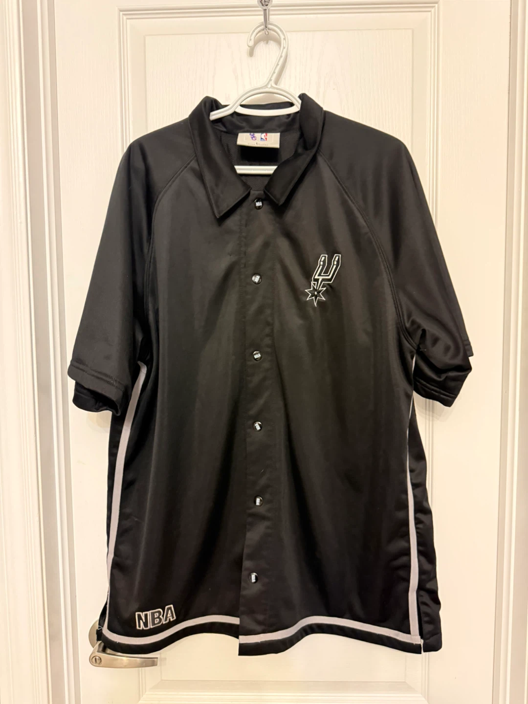 USG NBA Spurs Black Warm Up Jersey - Size L