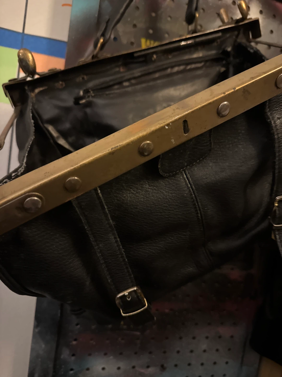 Vintage Black Leather Doctor's Bag - photo 2