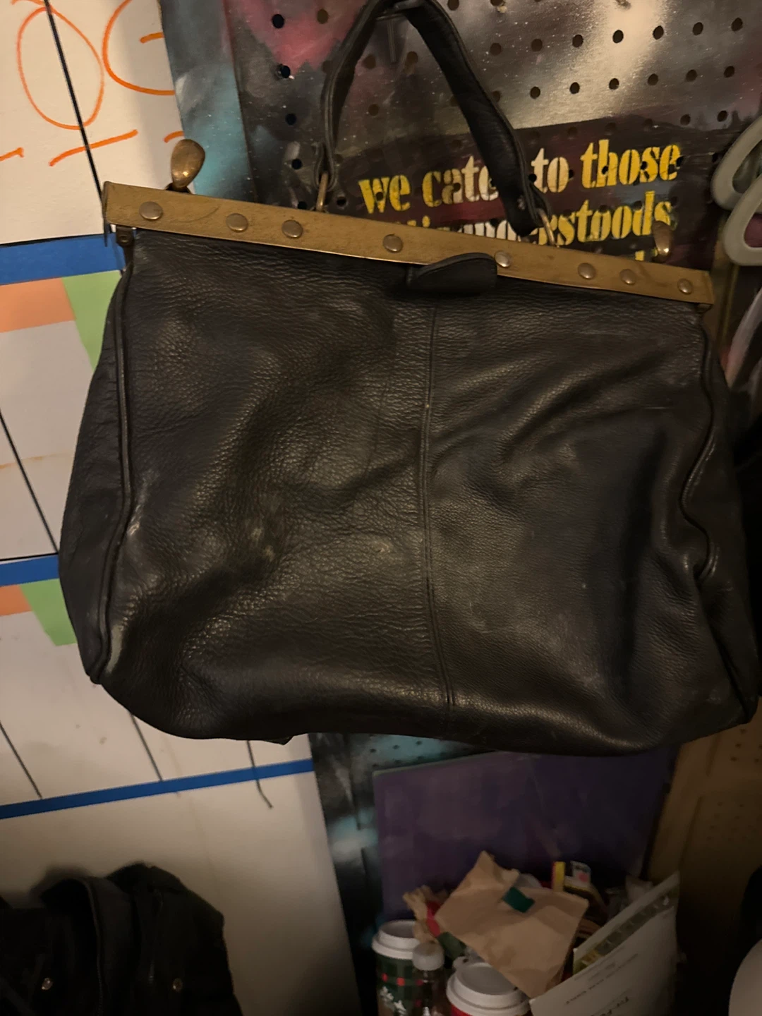 Vintage Black Leather Doctor's Bag - photo 4