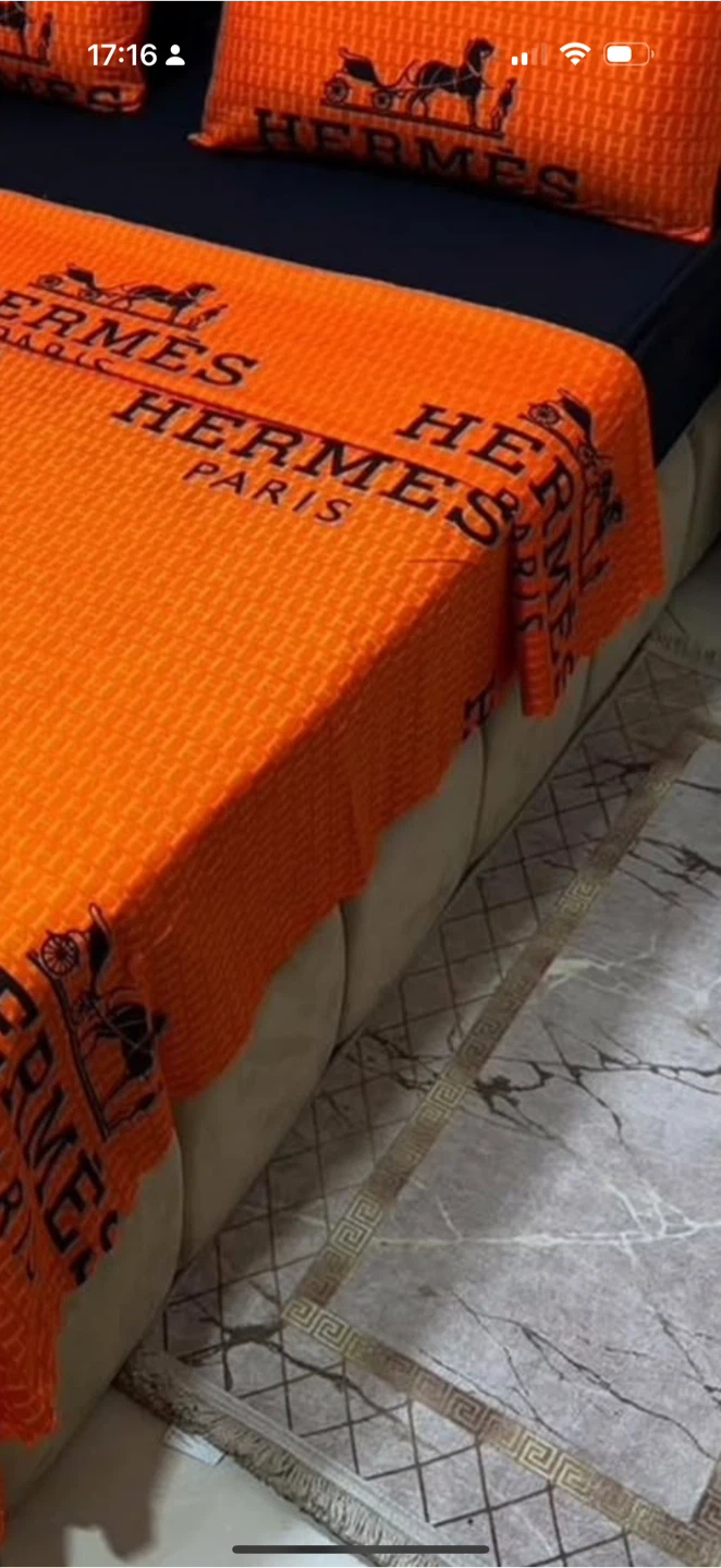 Hermes Paris Orange Bedding Set