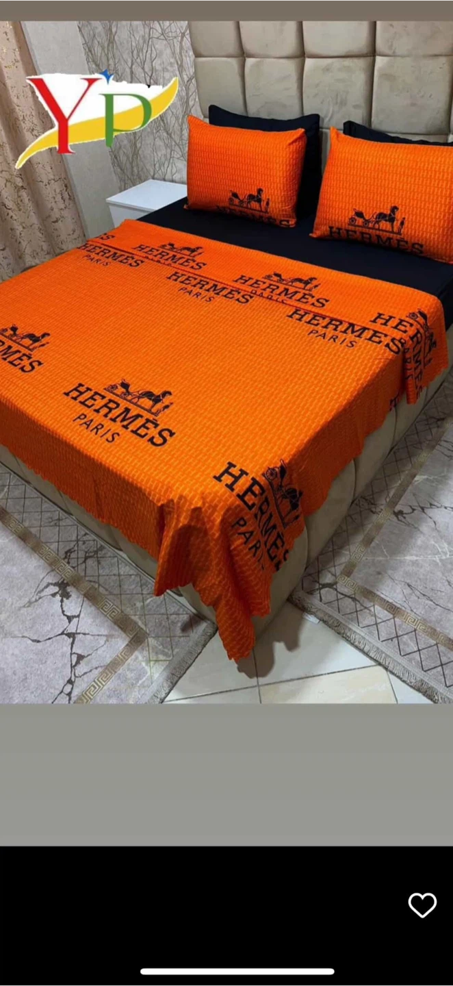 Hermes Paris Orange Bedding Set - photo 2