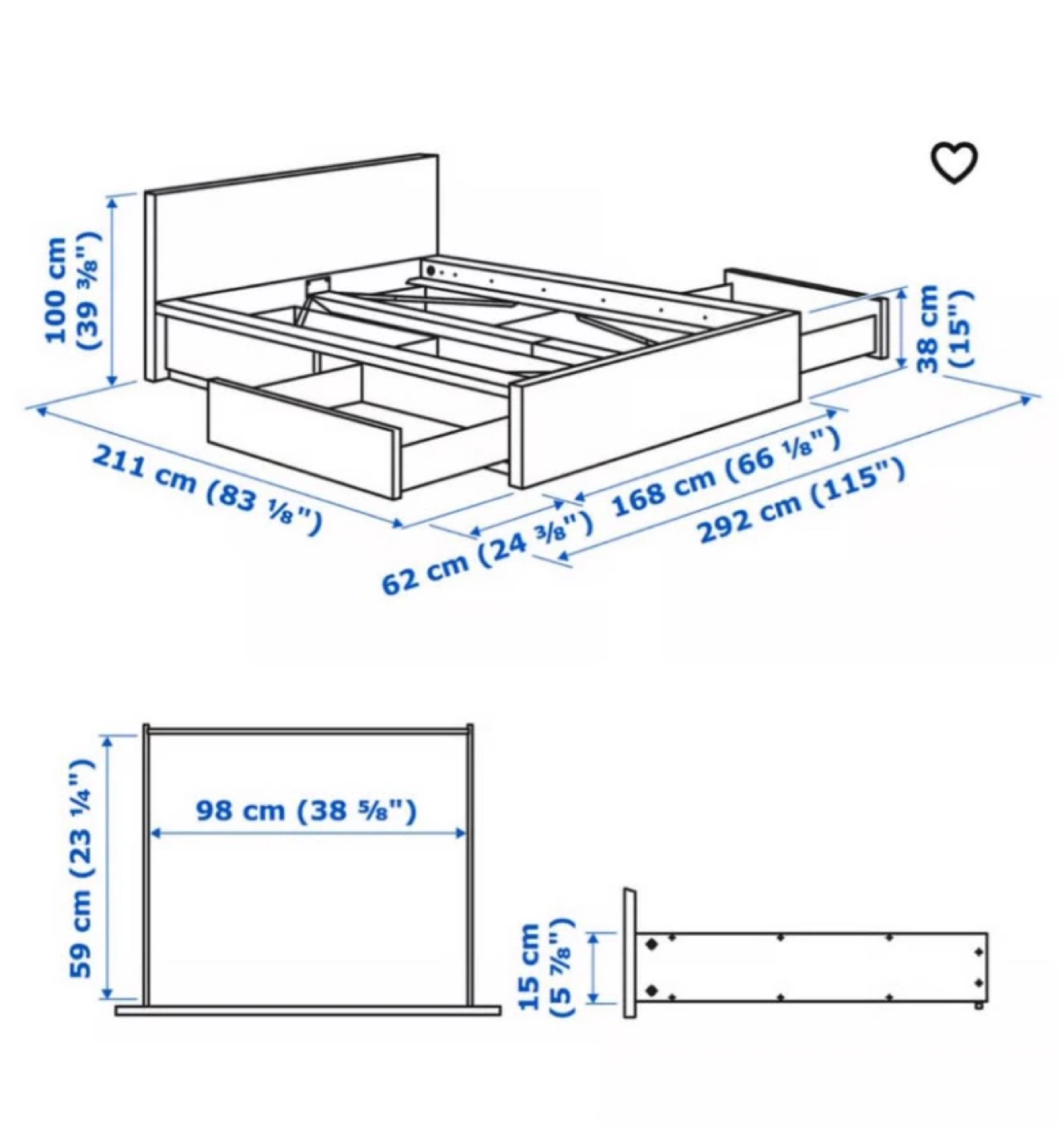 IKEA Malm King Size Bed Frame Set (CAN DELIVER) - photo 2