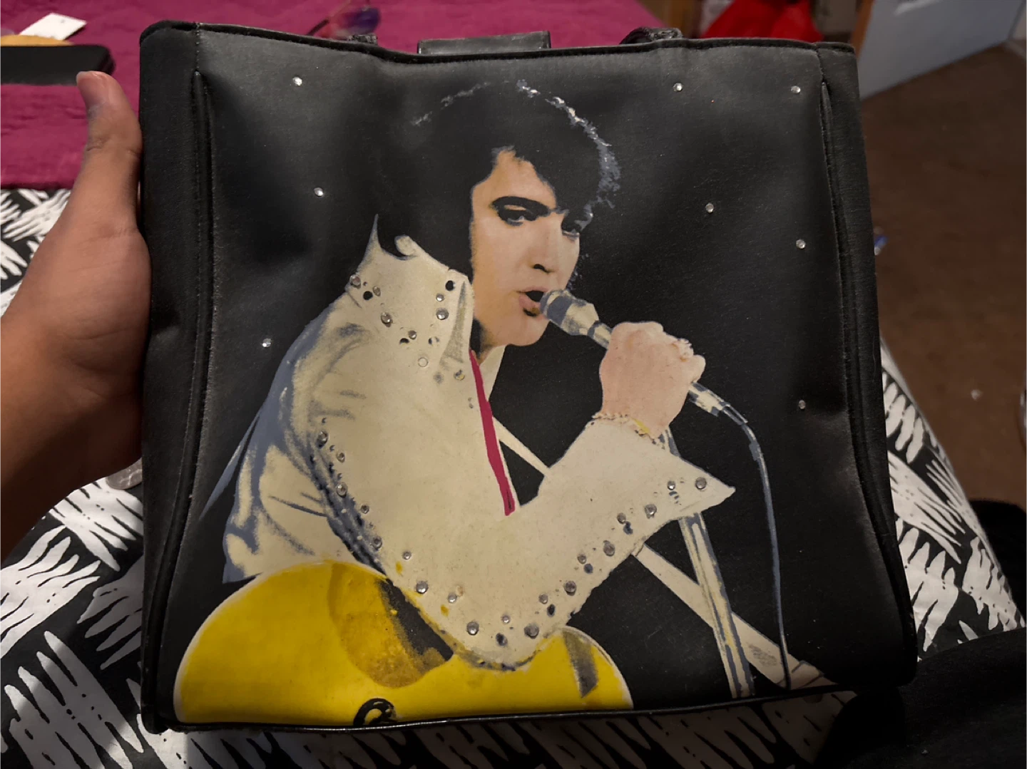 Elvis Presley Black Tote Bag