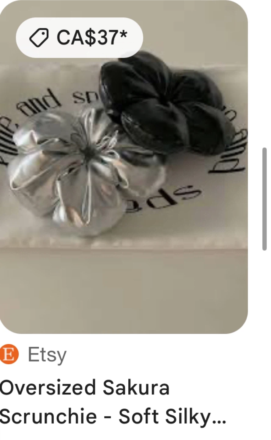 🩶RARE Oversized Sakura Scrunchies