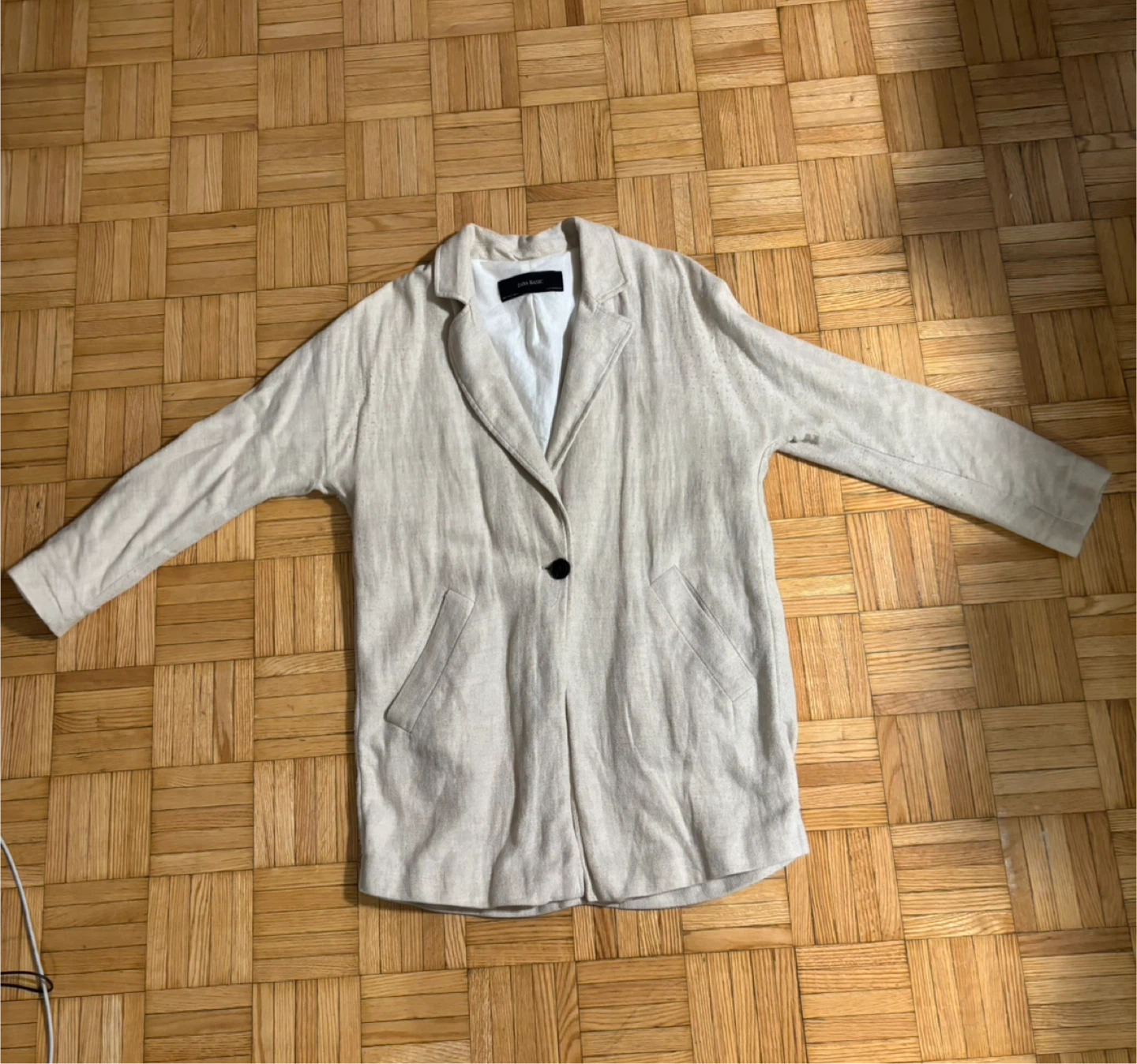 Zara Cream Linen Jacket - Small