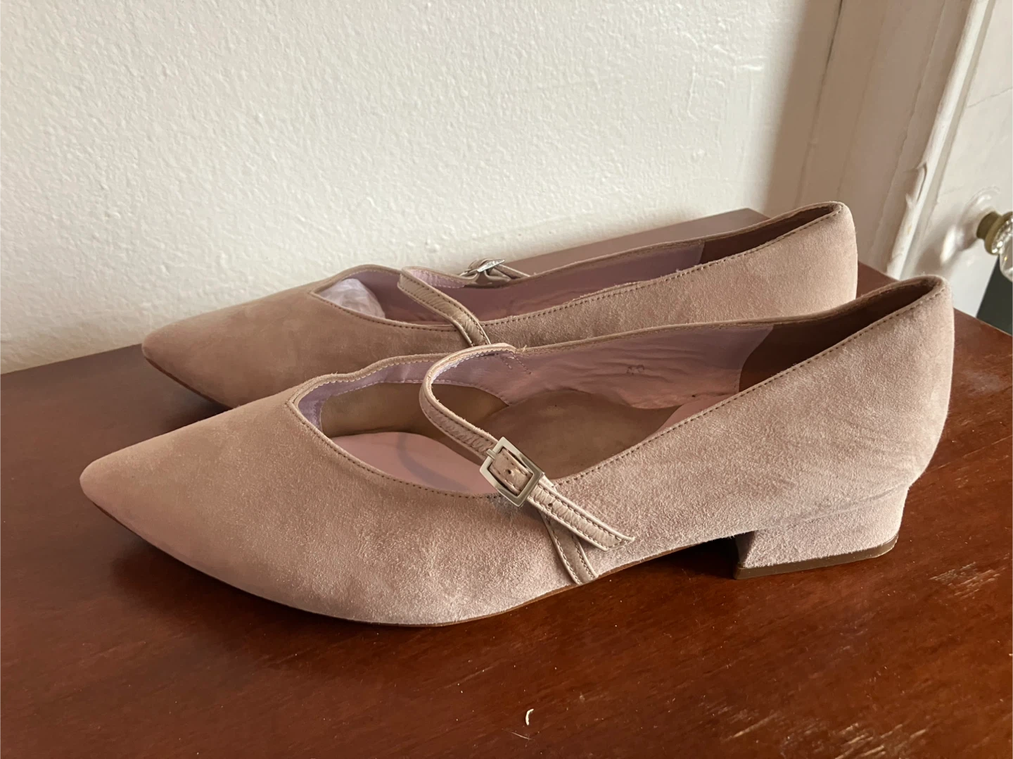 Sole Bliss Mary Jane Block Heel Shoes Size 9 Beige - photo 2