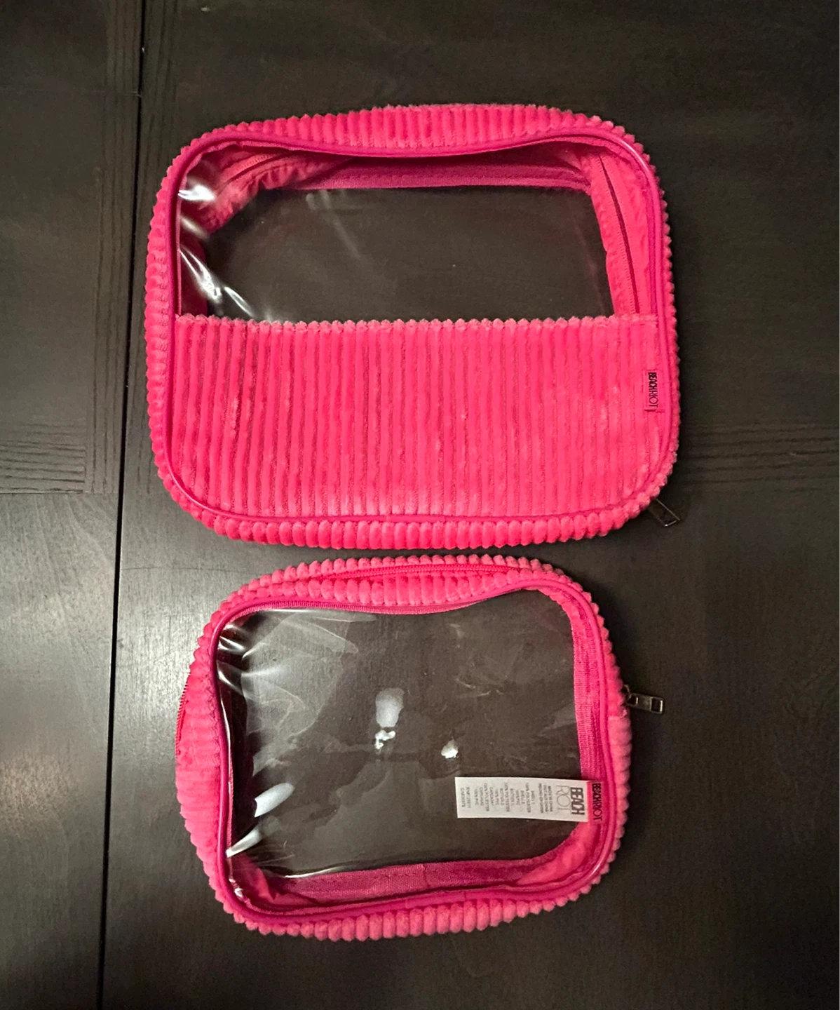 Beach Riot Clear Pink Cosmetic Bag Set - New! - photo 2