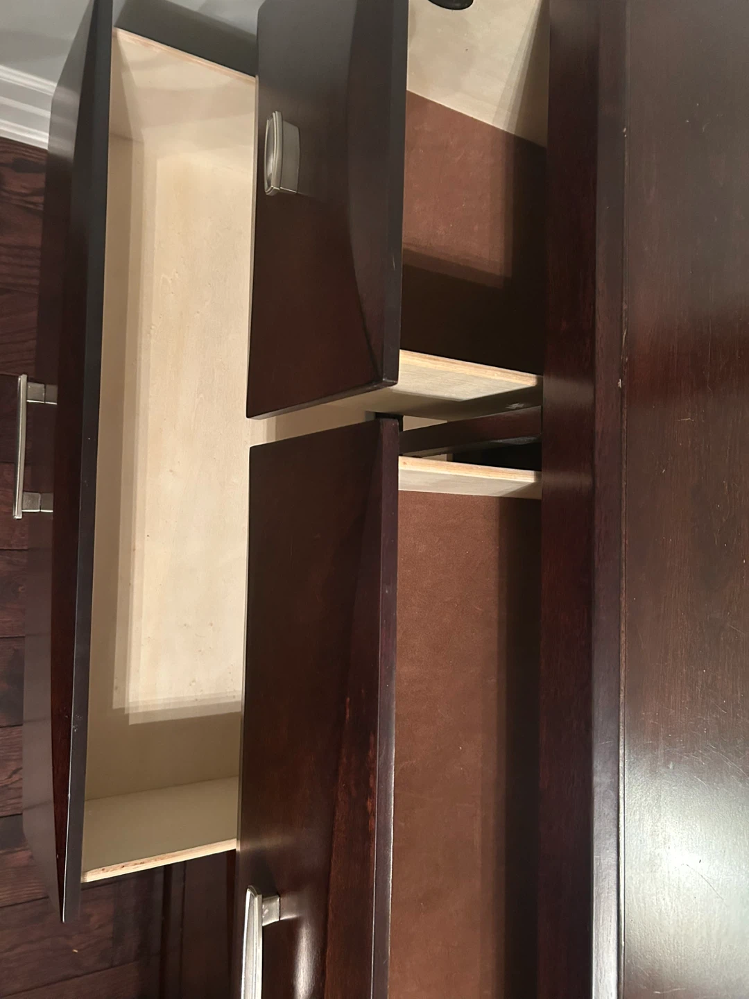 Wood Dresser with Mirror - Dark Brown - photo 3