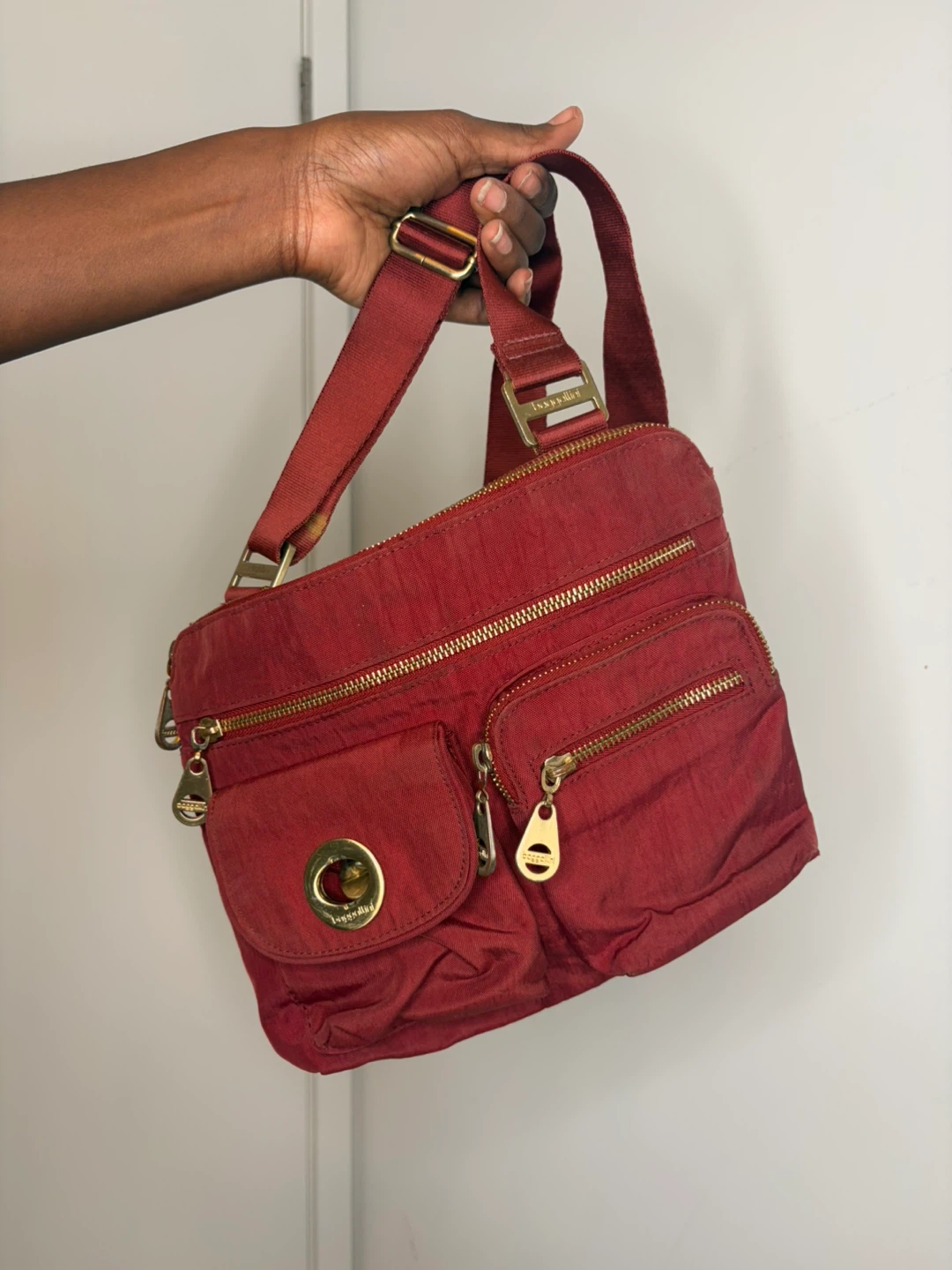 Baggallini Burgundy Nylon Crossbody Bag