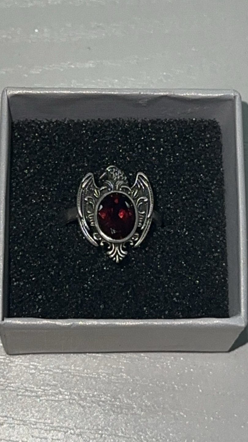 Garnet eagle ring