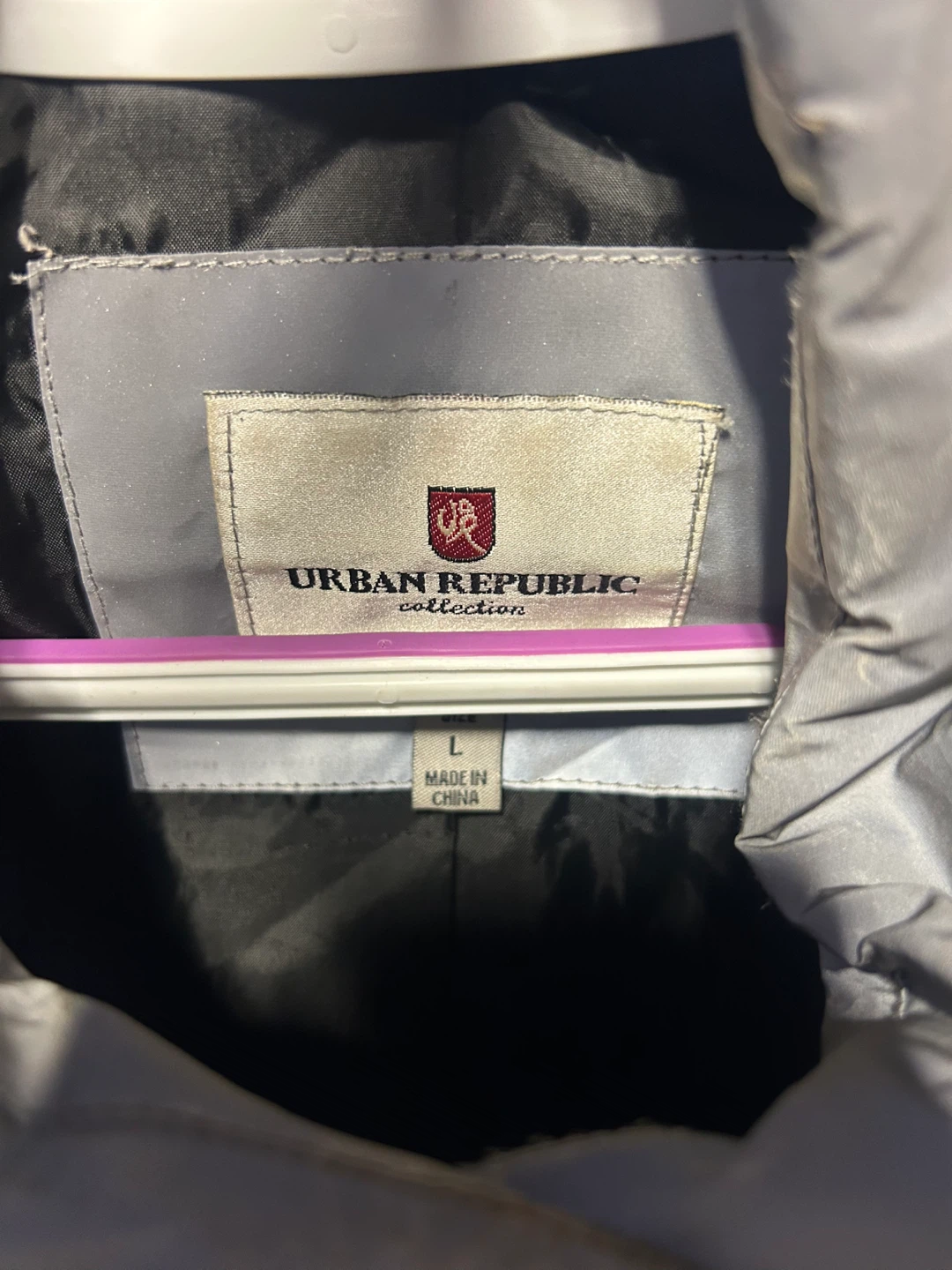 Urban Republic Silver Puffer Jacket - Size L - photo 3
