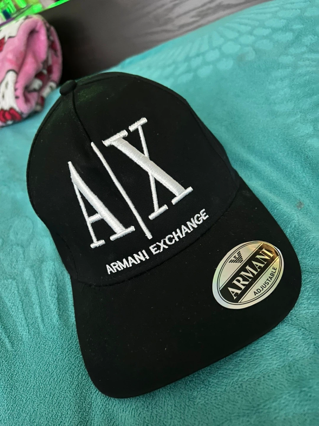 Armani Exchange Black Baseball Cap