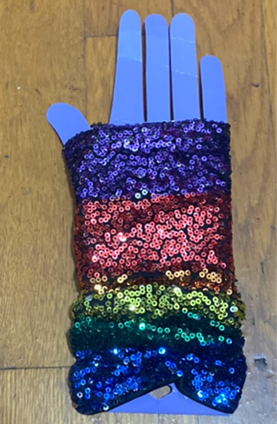 Claire’s Rainbow Sequin Gloves