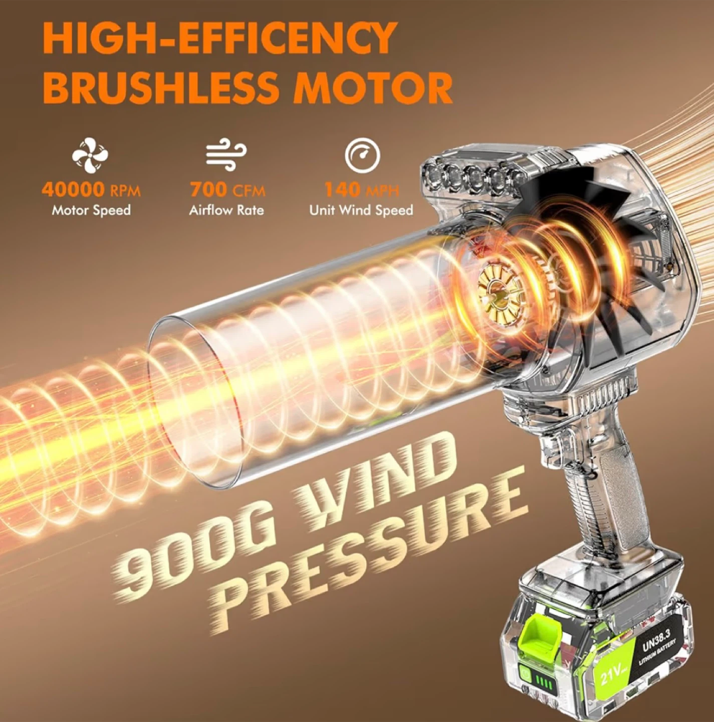 OGERY Cordless with Lights Leaf Blower - photo 4