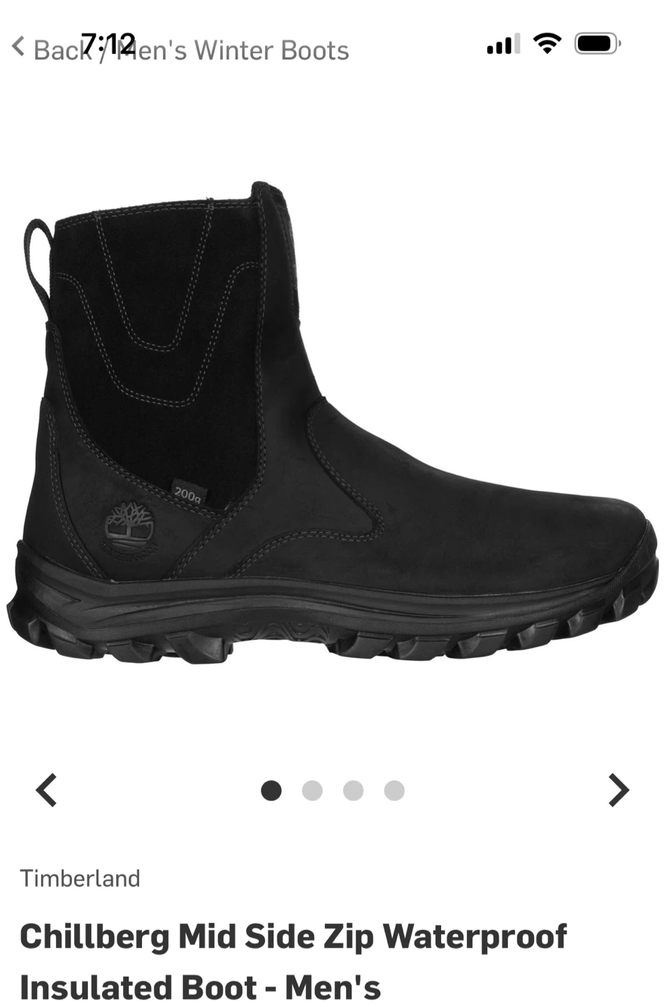 Timberland Mid Side Zip Waterproof Insulated Boots - Men's - photo 2