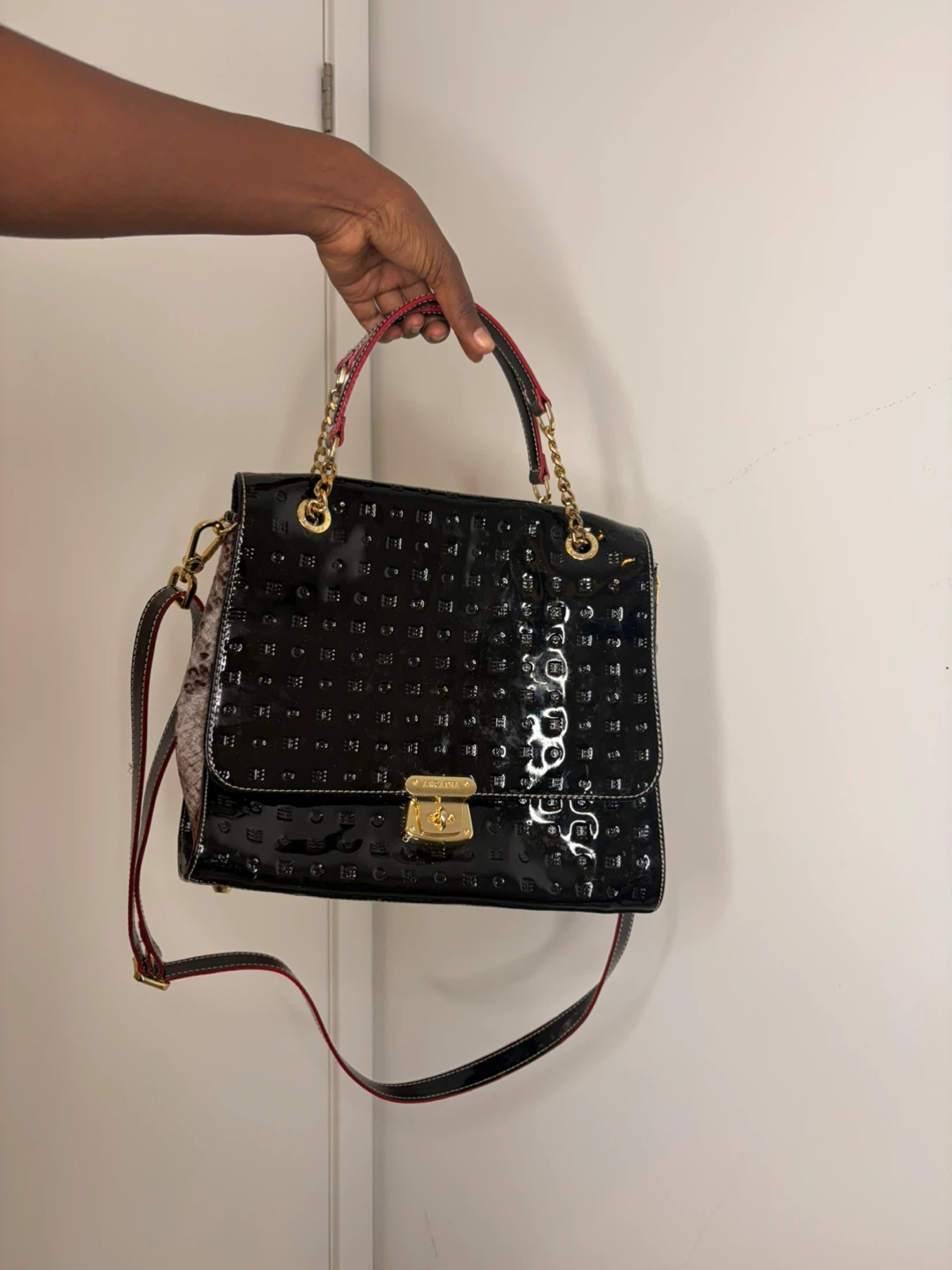 Arcadia Italian Patent Leather Satchel