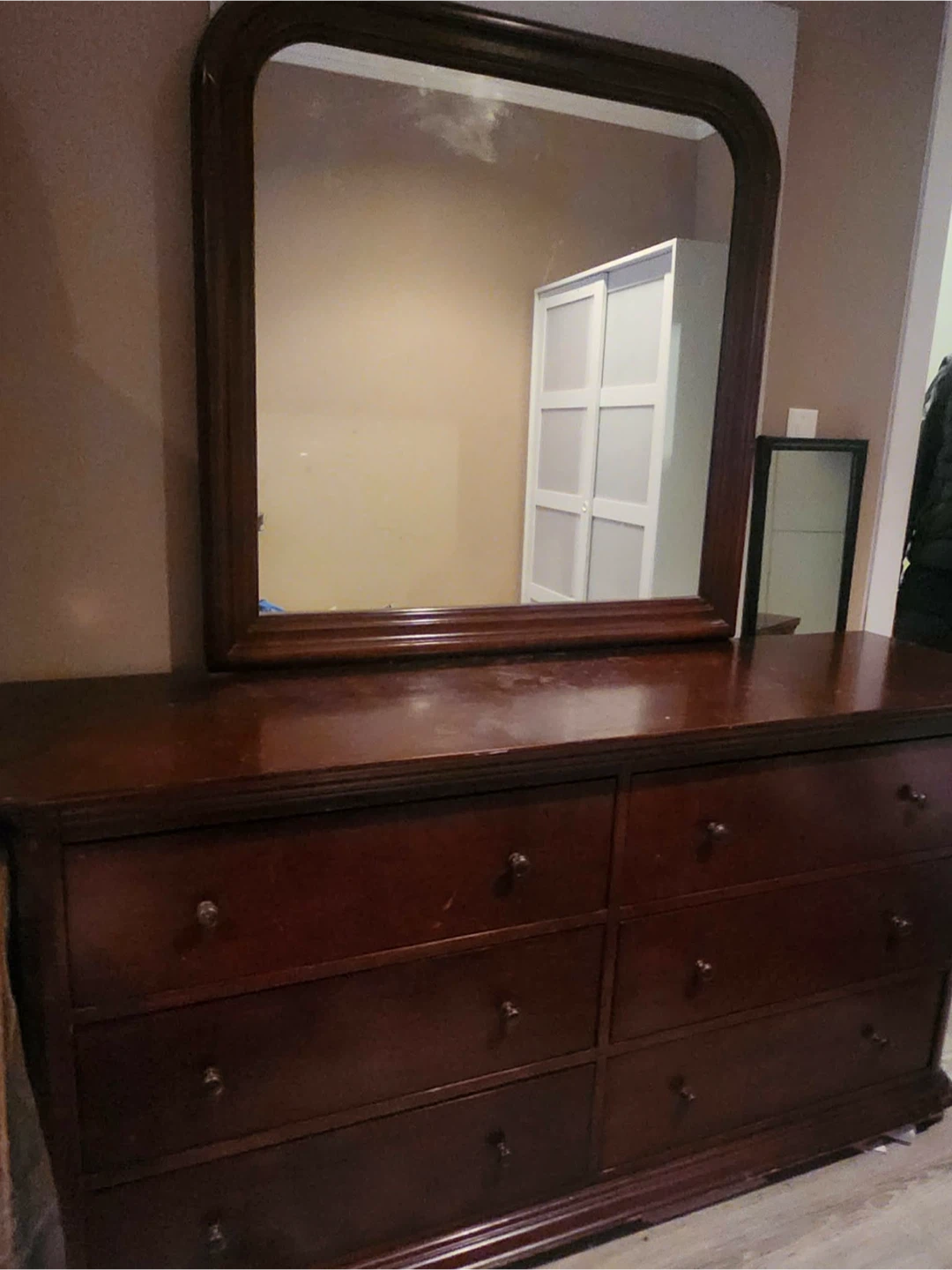 Wood Dresser with Mirror