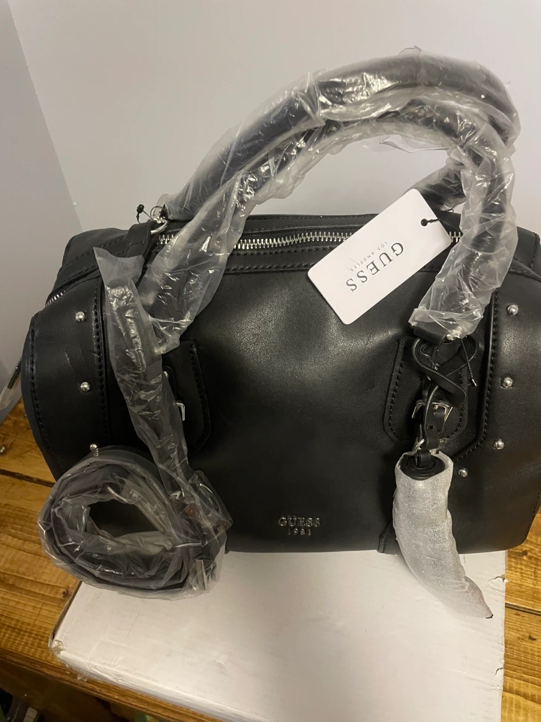 New Guess Black Leather Satchel - photo 5