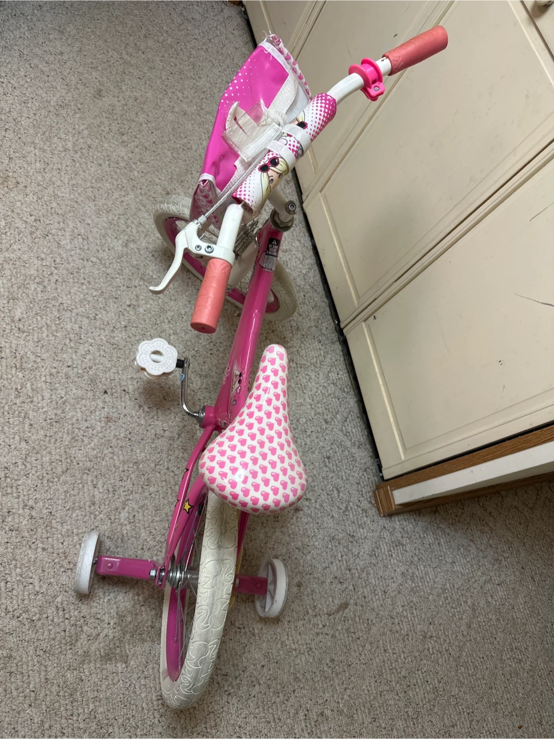 Barbie Kids' Pink Bike with Training Wheels - photo 3