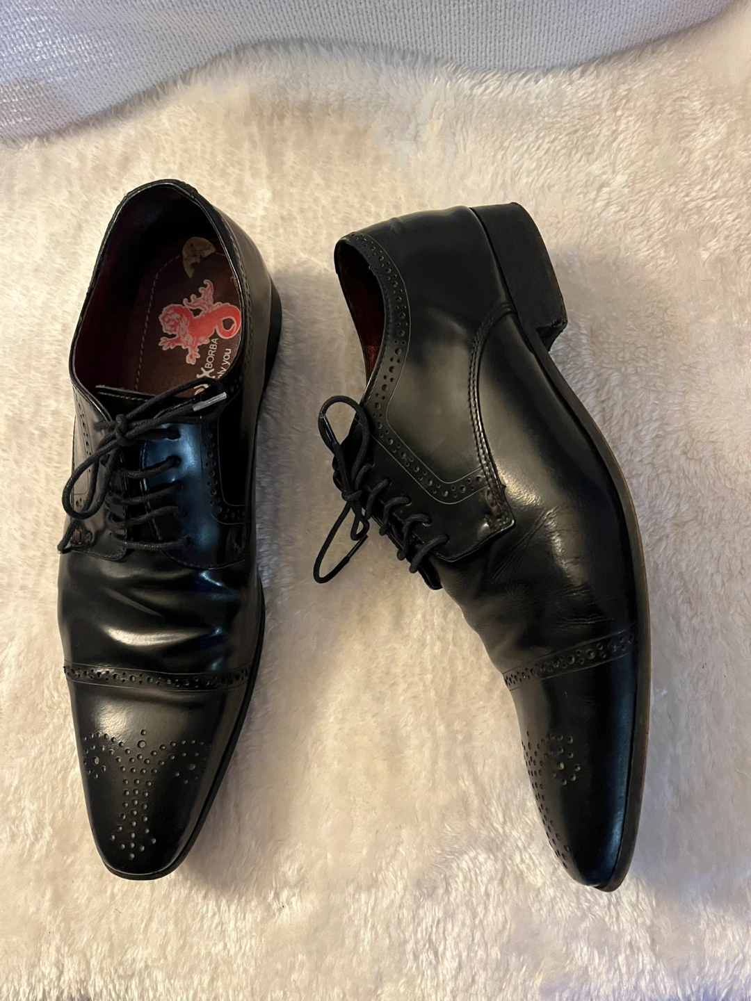 Cox Borba Black Leather Dress Shoes Men Size 10.5 - photo 2
