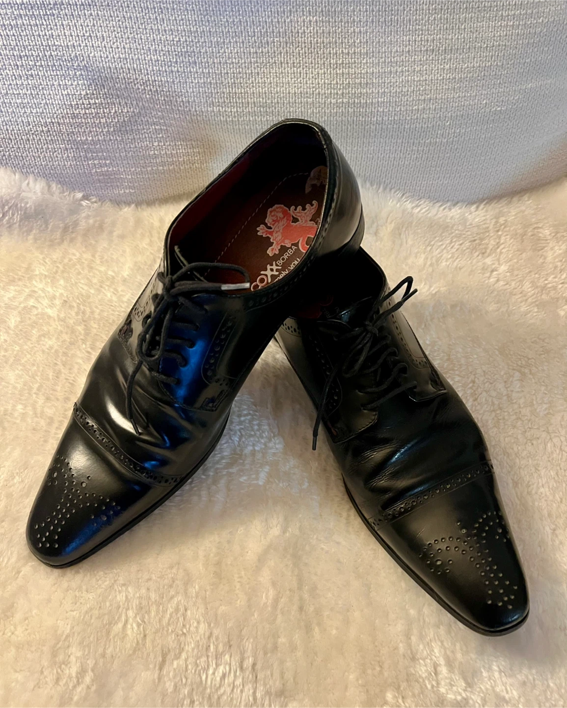 Cox Borba Black Leather Dress Shoes Men Size 10.5 - photo 4