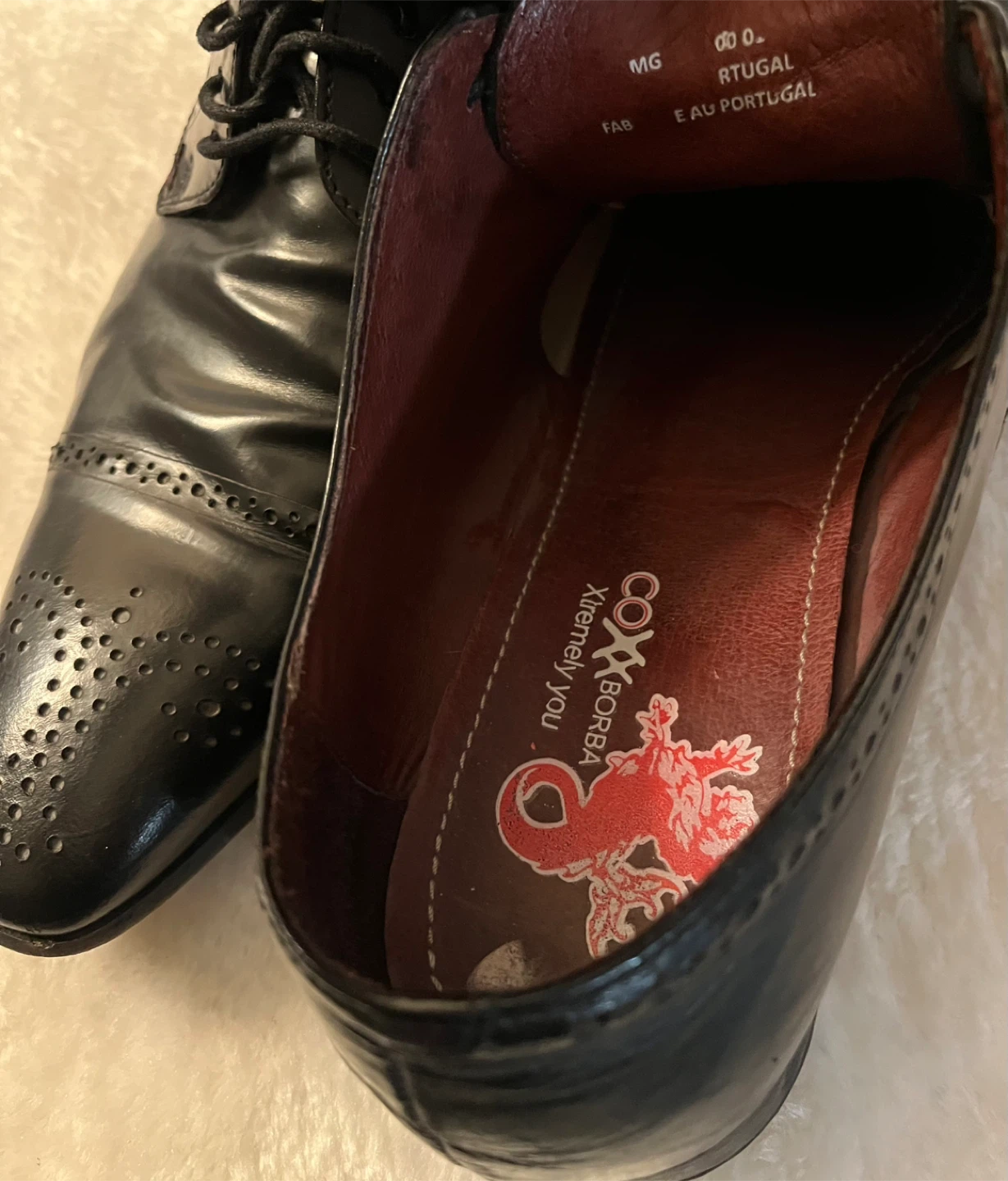 Cox Borba Black Leather Dress Shoes Men Size 10.5 - photo 5
