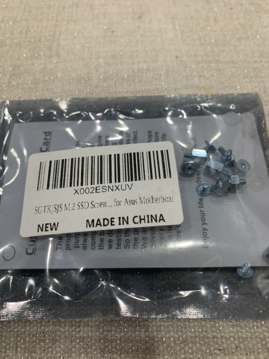 NEW SGTK/SJS M.2 SSD Screw Kit for Asus Motherboard - photo 4
