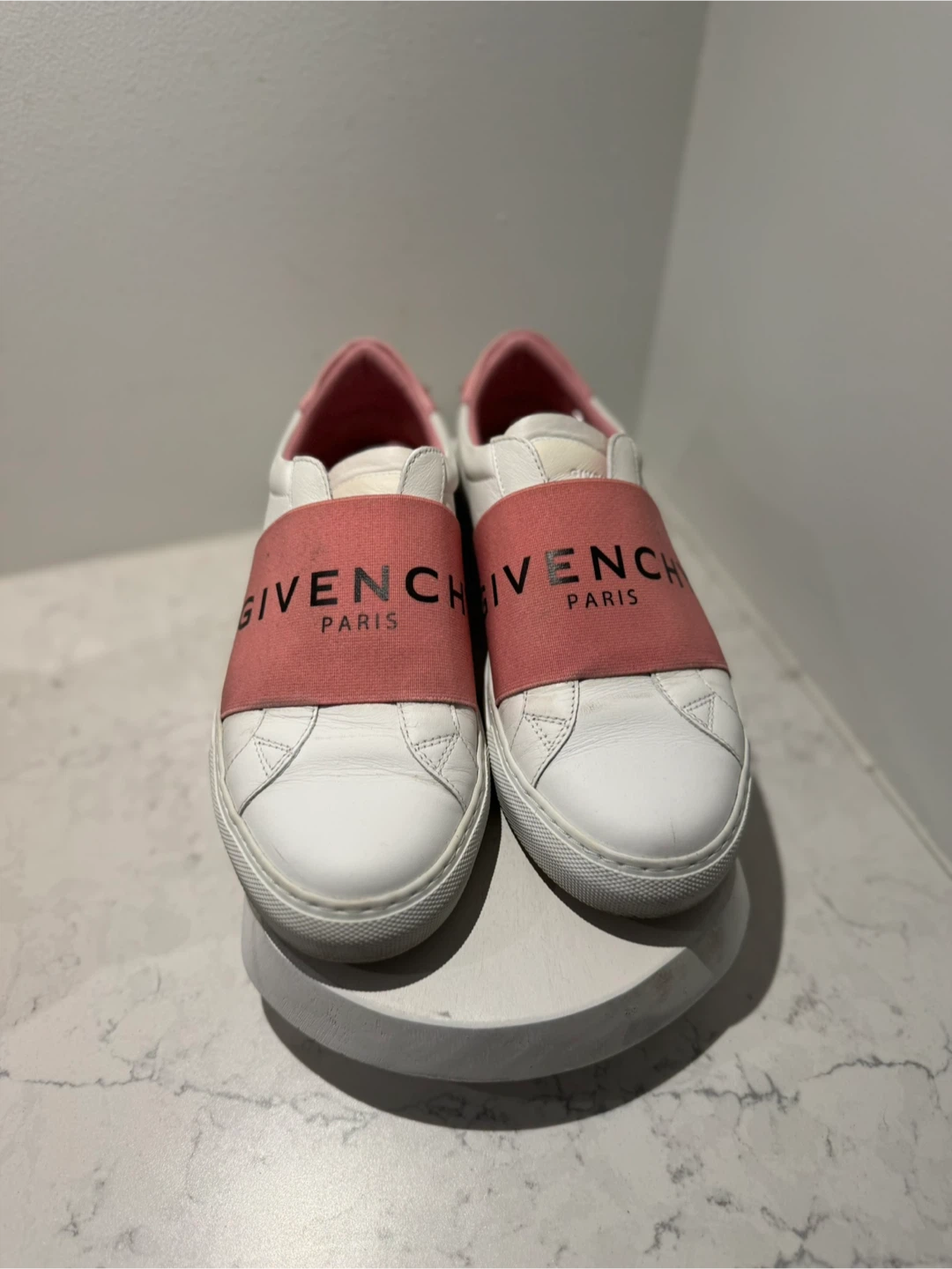 Givenchy Paris White & Pink Slip-On Sneakers
