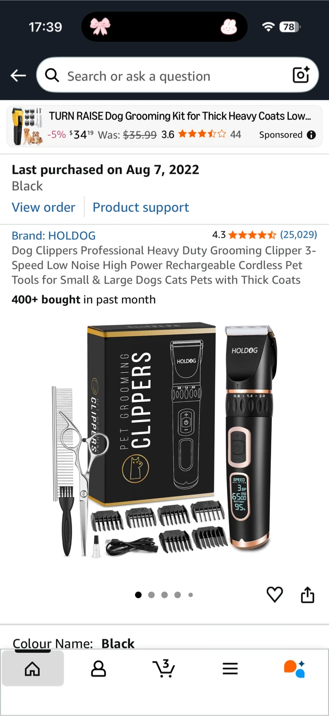 HOLDOG Dog Grooming Clippers Set - Black - photo 2
