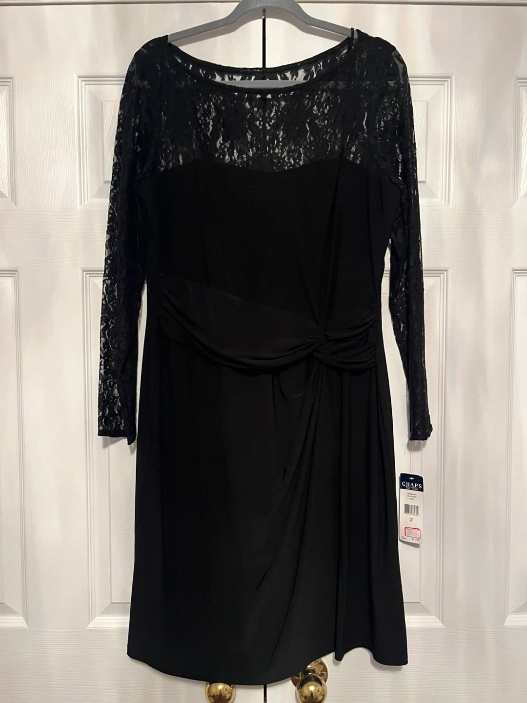 Chaps Black Lace Dress - Size XL