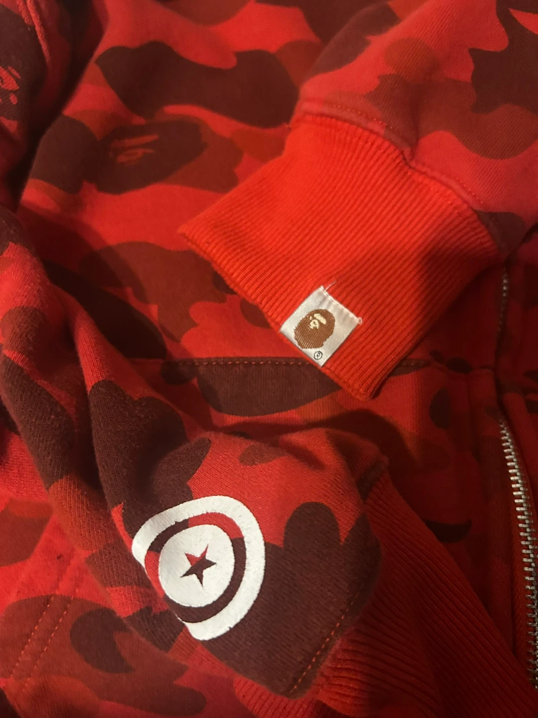 BAPE Red Camo Shark Hoodie rep - photo 2