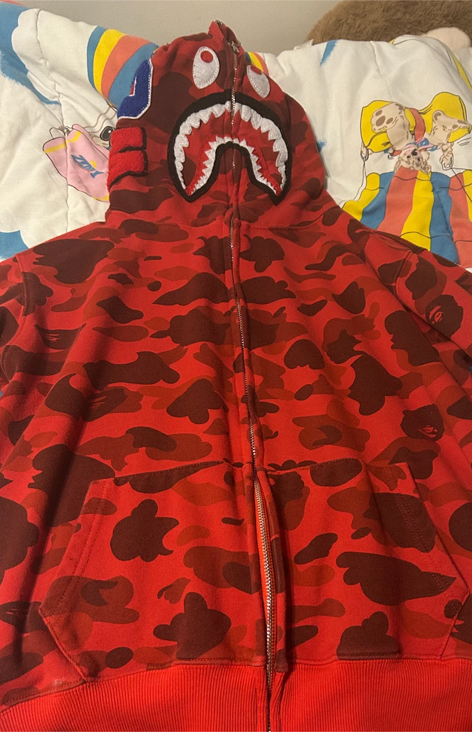 BAPE Red Camo Shark Hoodie rep
