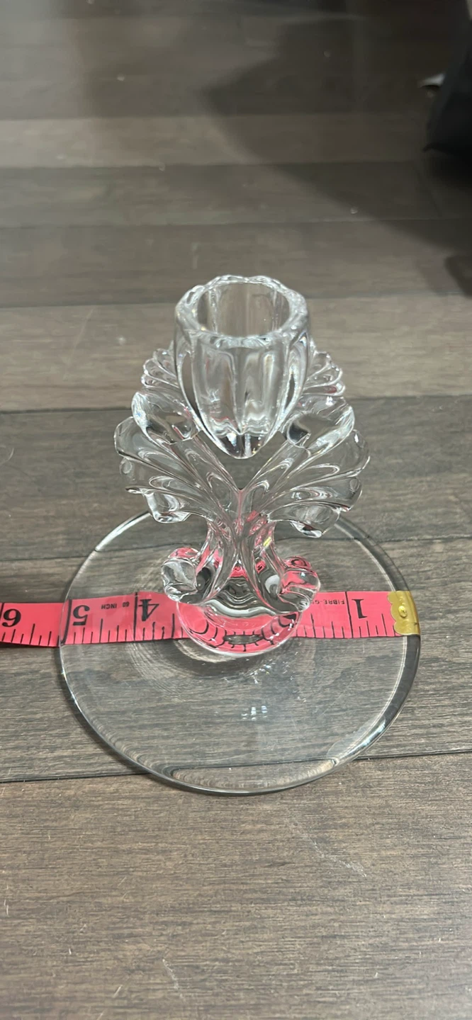 Clear Glass Candlestick Holder - photo 2