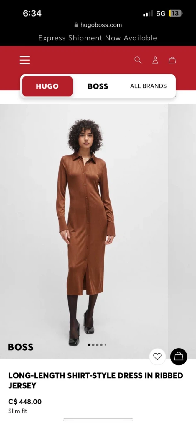 Brand new Hugo BOSS Long Shirt Dress *** move out sale ***