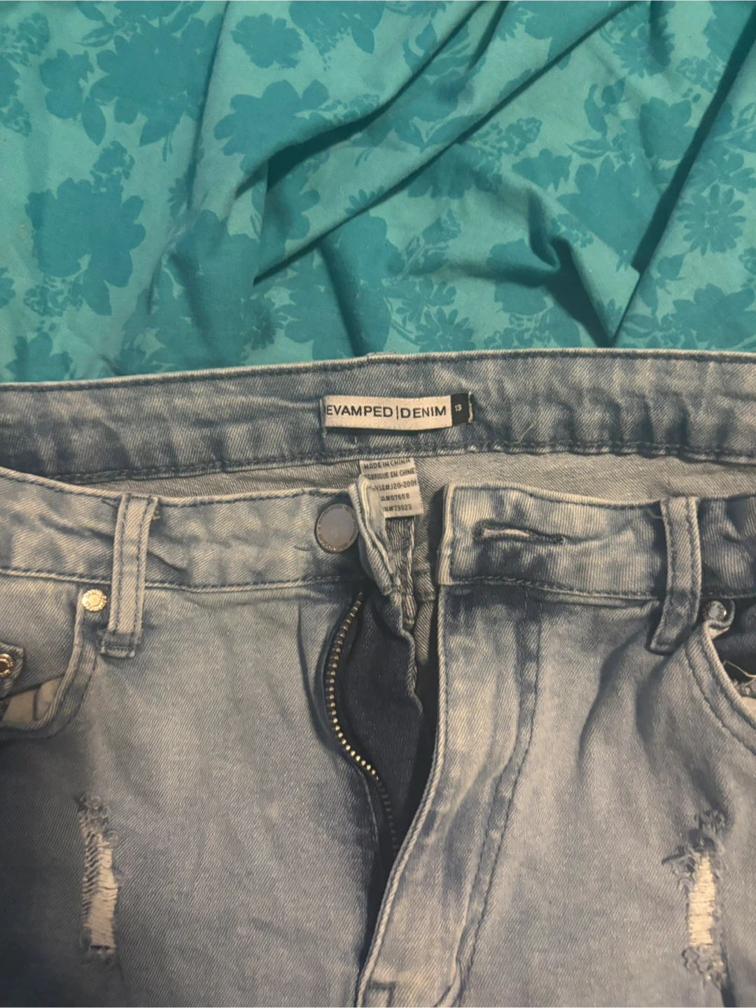 Evamped Denim Distressed Jean Shorts - Size 9 - photo 2