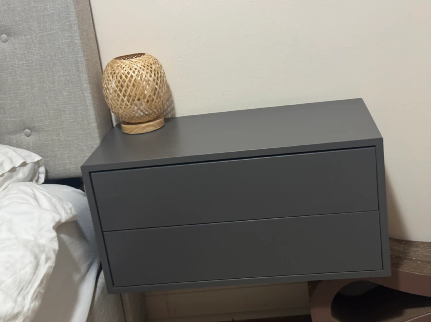 Moving out must go sale TWO IKEA Gray 2-Drawer Nightstands