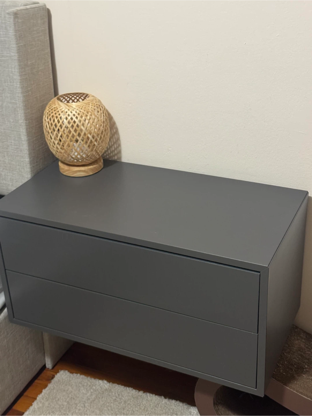 Moving out must go sale TWO IKEA Gray 2-Drawer Nightstands - photo 3