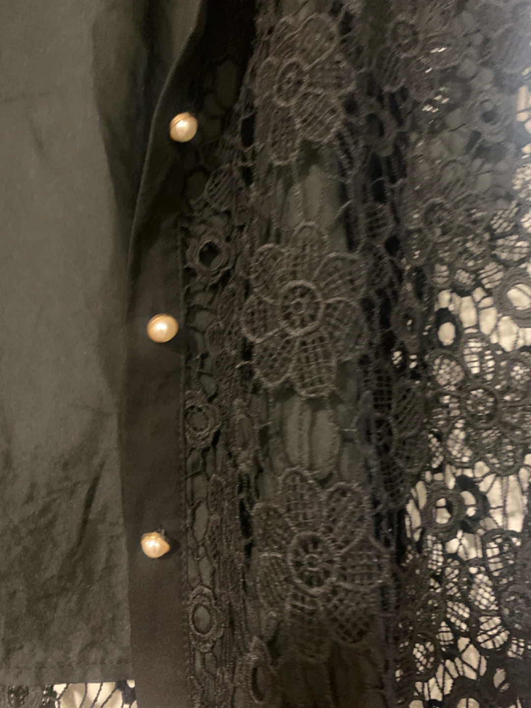 Elli White Black Lace Blouse - Size Small - photo 3