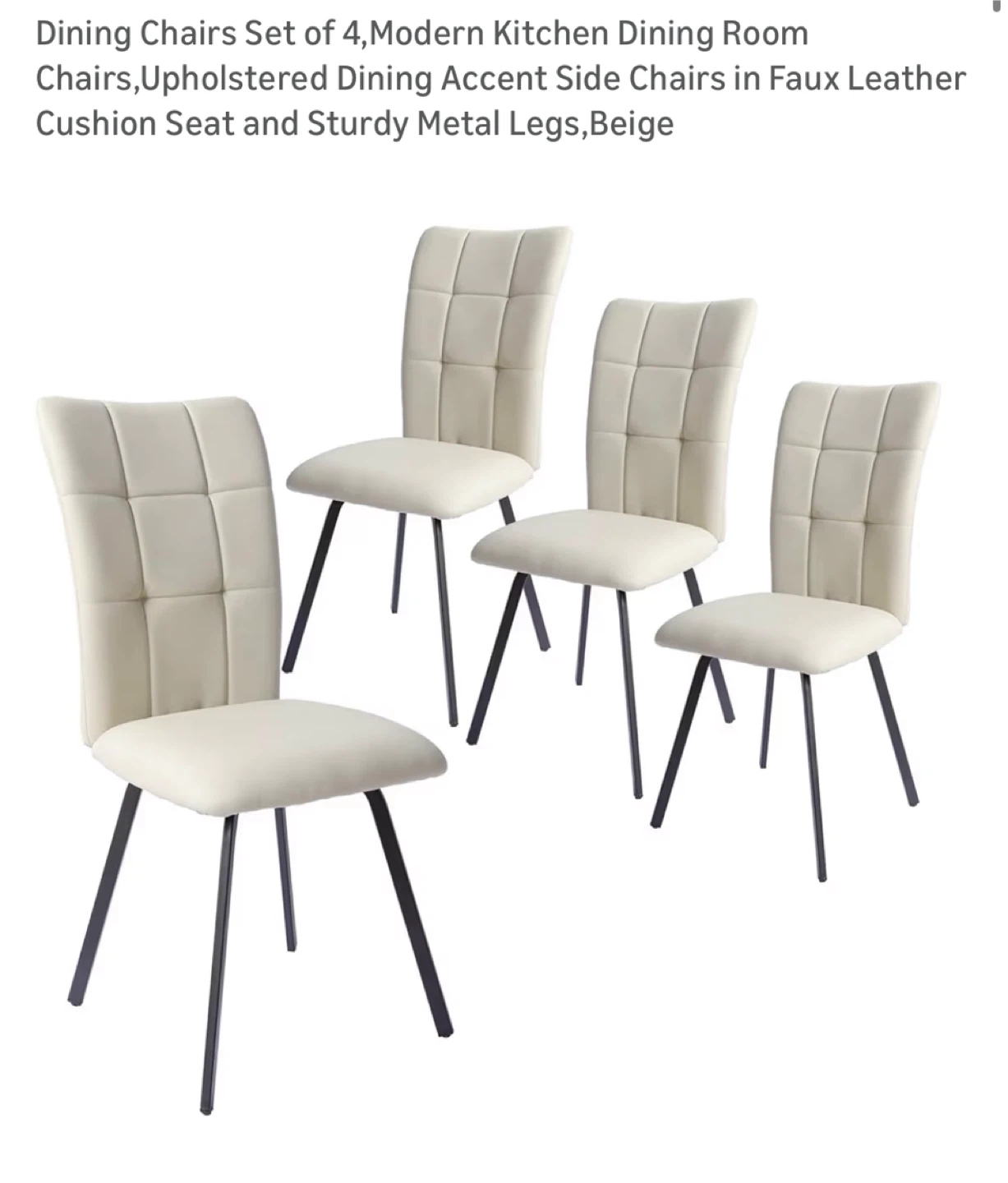 Dining Chairs Set of 4, Beige