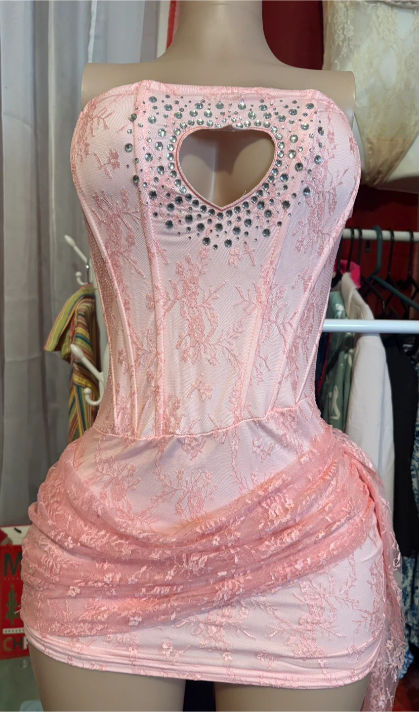 Pink Lace Corset Top