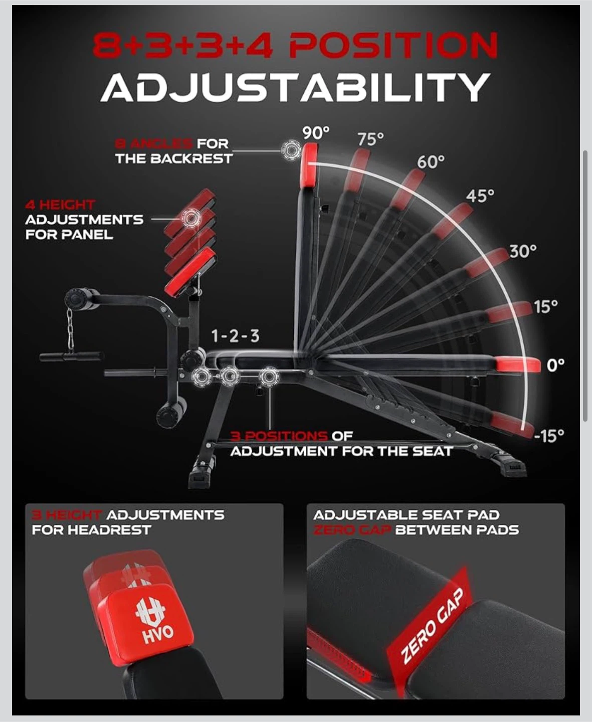 HVO 4-in-1 Adjustable Weight Bench - photo 3