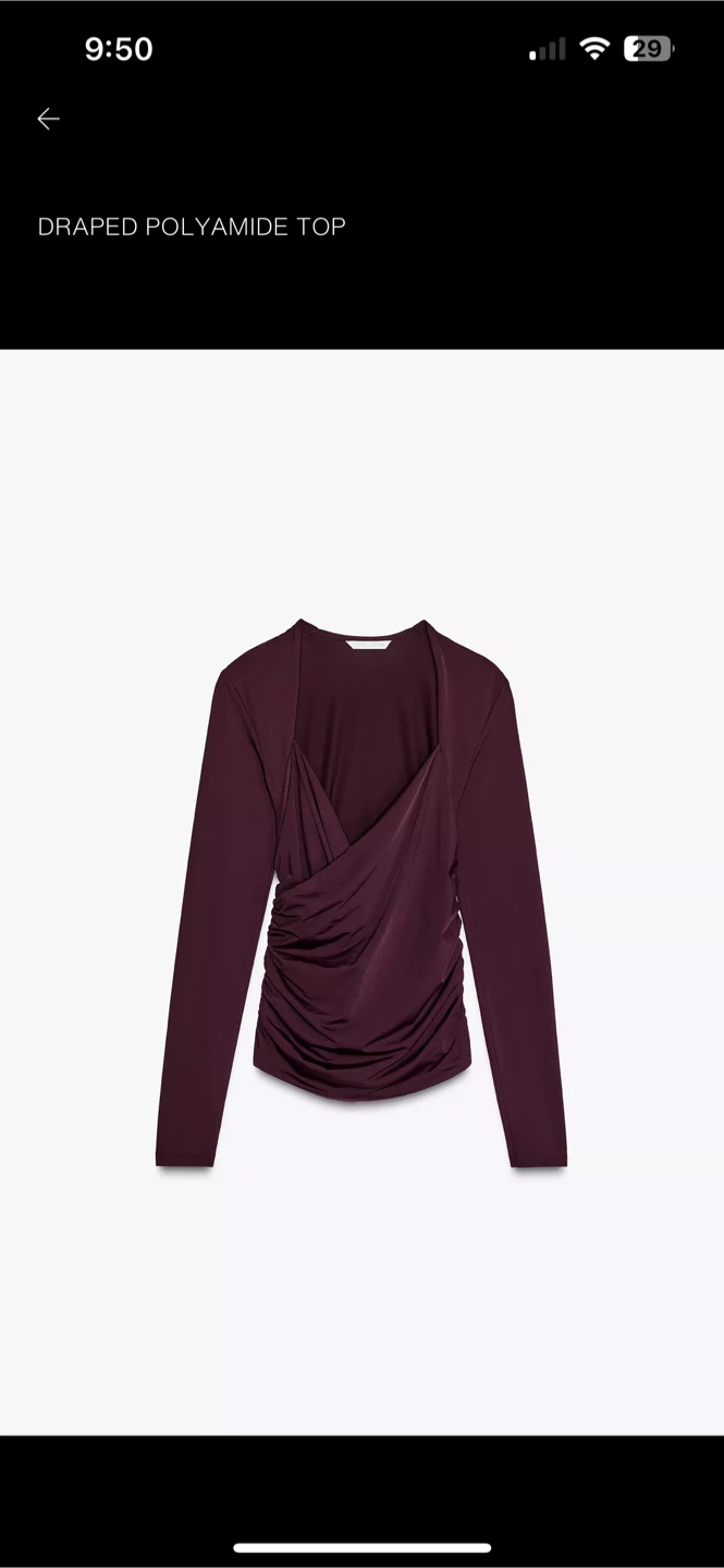 Zara Draped Polyamide Top - photo 2